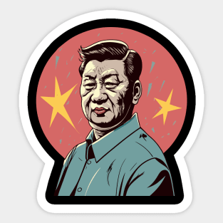 Xi Jinping Background Flag Sticker